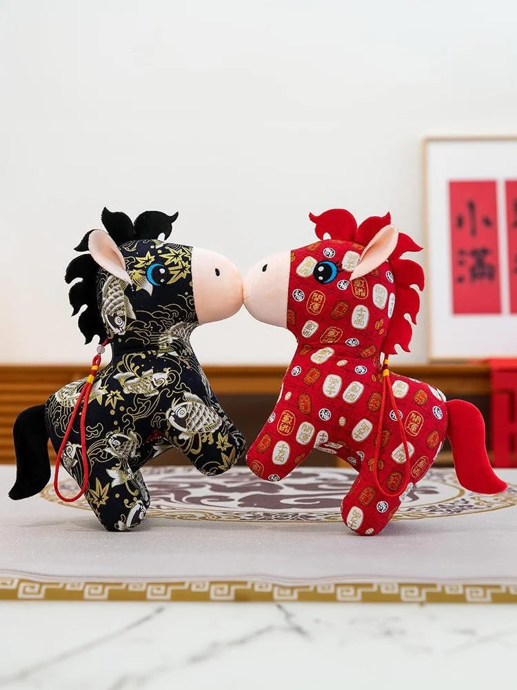 1Pc 2026 New Year Mascot Horse Plush Toy – Cute Stuffed Doll for Kids & Home Decor (15/20cm)