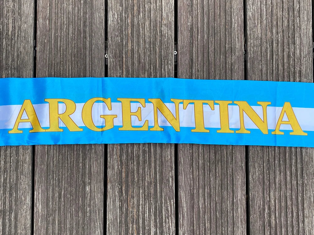 xvggdg  14x130cm  National Team Football Fans Scarf   Argentina france  Morocco  Croatia Tassel Flags Scarf   Souvenir