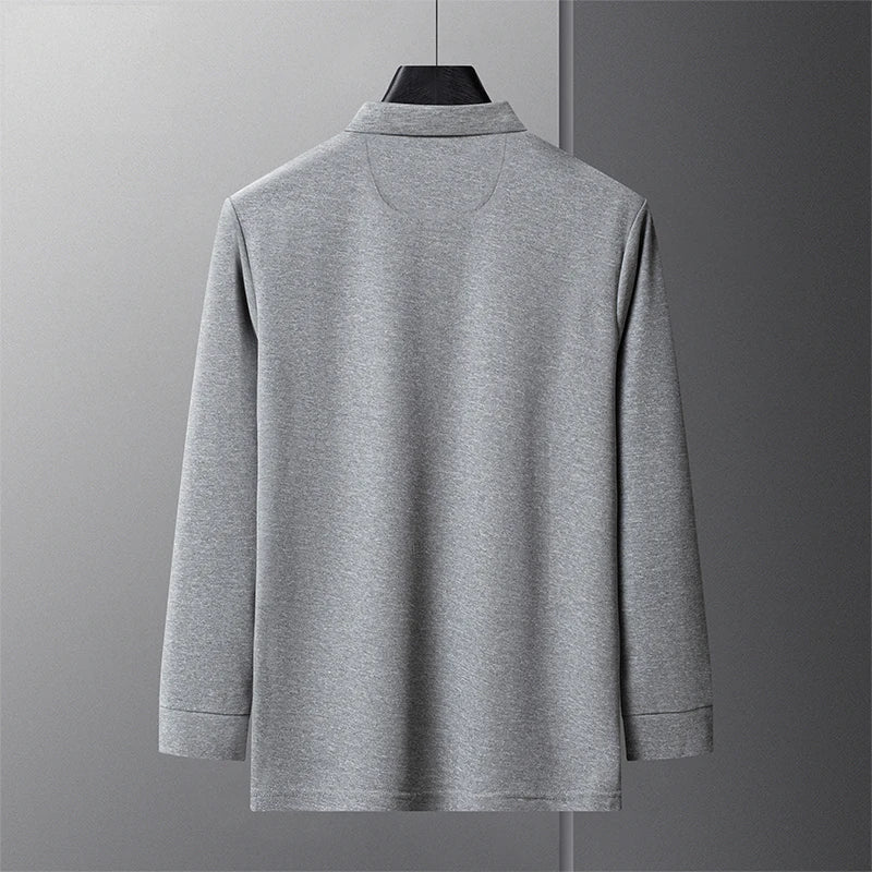 Popular Men's Spring and Autumn Horse Logo Trendy Brand Temperament Fashionable Outdoor Sports Top Long Sleeved Polo Shirt