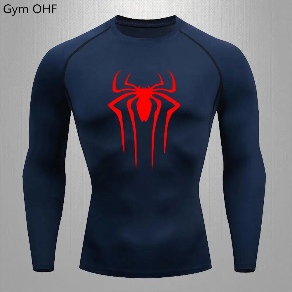 Spider Compression Shirt Mens Rashguard Fitness For Men Gym Sports T-Shirt Running Sweatshirt Outdoor Mountaineering Training