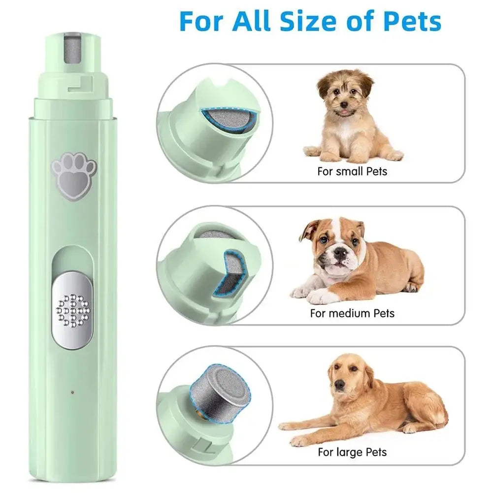 Electric Dog Nail Grinder – USB Rechargeable Pet Nail Clipper with Polisher Wheel