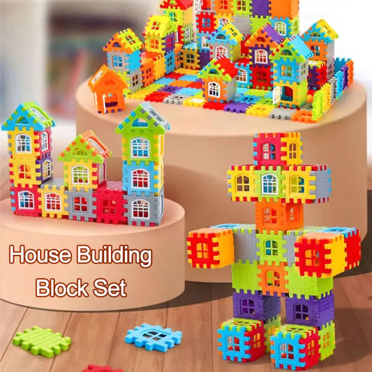 Kids House Building Blocks STEM Educational Toys Creative Construction Play Set for Children Interactive Parent-Child Activity
