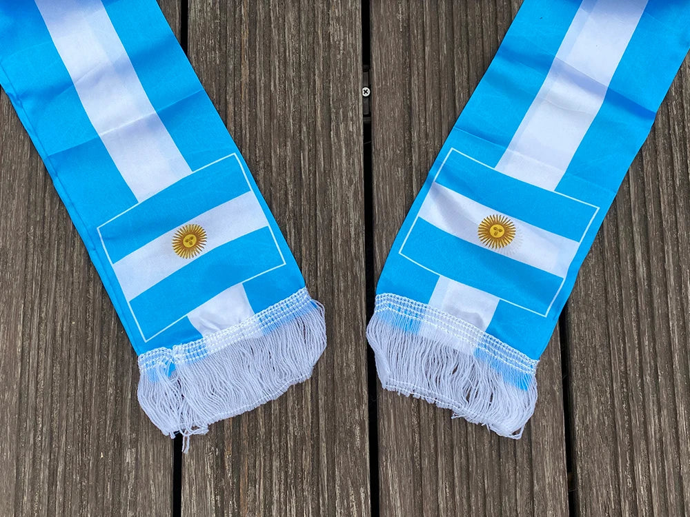 xvggdg  14x130cm  National Team Football Fans Scarf   Argentina france  Morocco  Croatia Tassel Flags Scarf   Souvenir