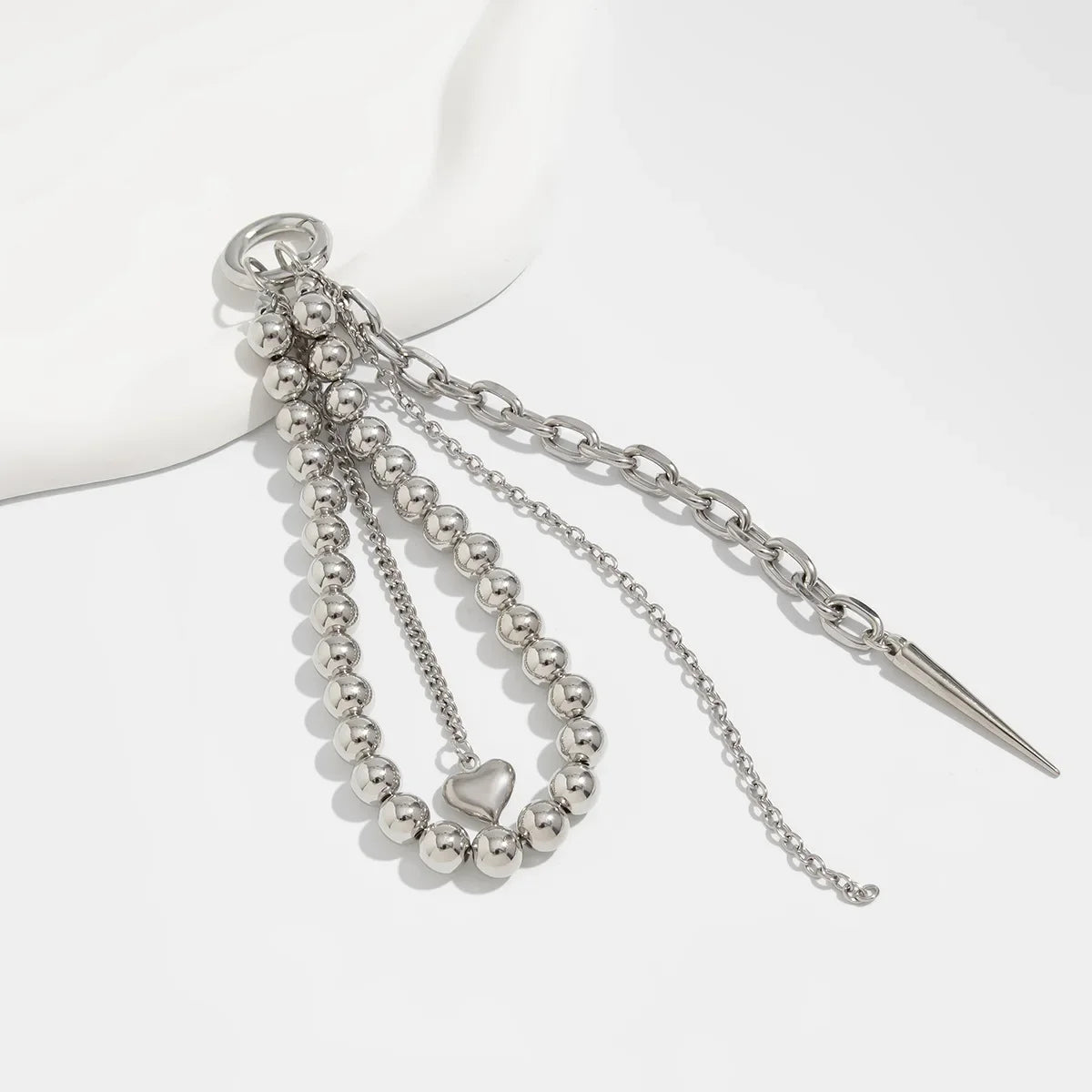 2025 New Pearl Beadeds Chain Keychain Ccb Peach Heart Bead Bag Chain Pendant Jewelry Accessories Daily Wear Keychain Gifts