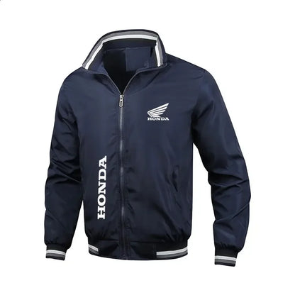 Mens Polyester Motorcycle Jacket Zipper Sun Protection