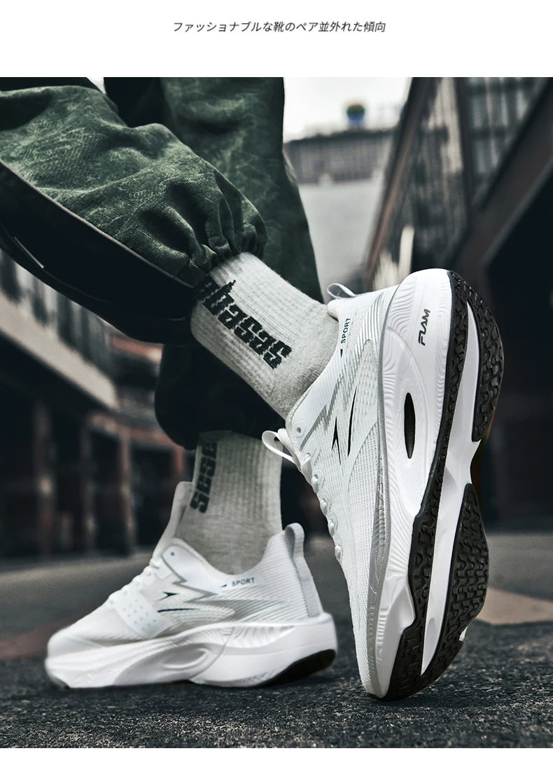 Men's Sneakers Anti-slip Cushioned Comfortable Racing Training Running Shoes Mesh Tennis Shoes Casual for Women