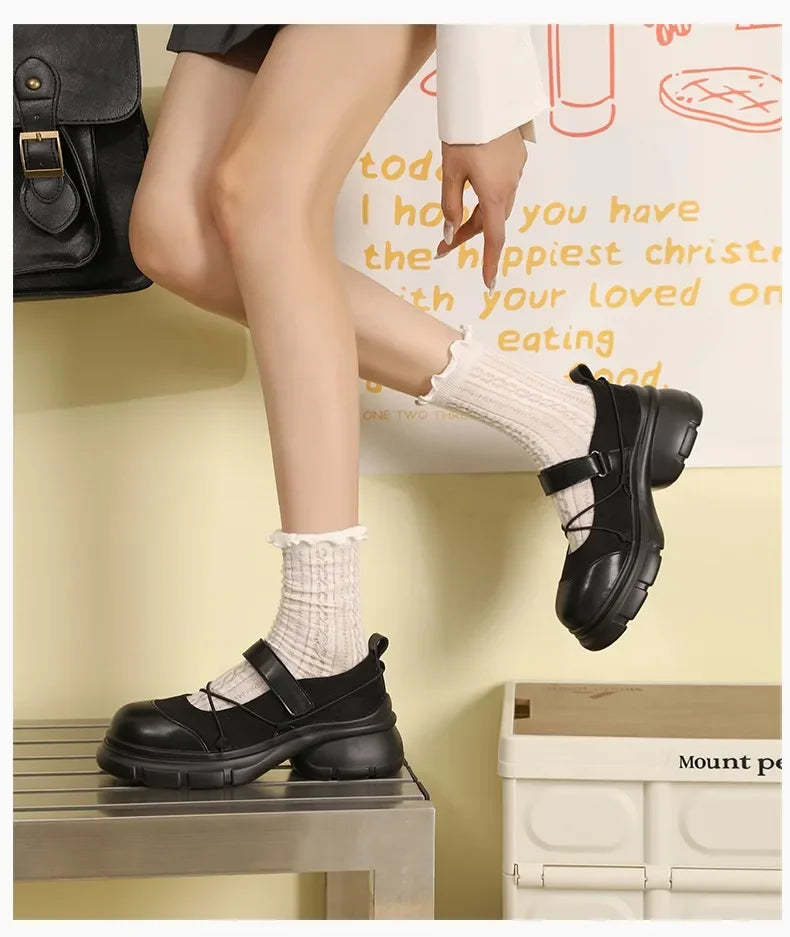 Autumn Chunky Women Sports Shoes Fashion Shallow Butterfly-knot Platform Sneakers Ladies Casual Flats Outdoor Mary Jane Shoe