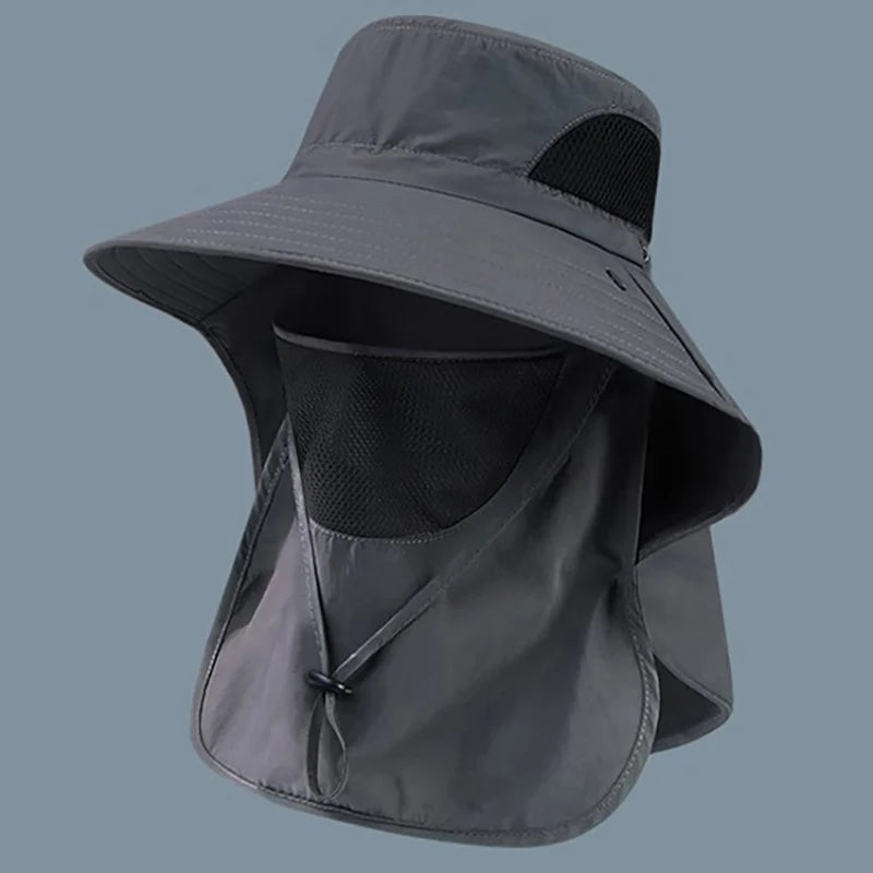 Summer Sun Hats UV Protection Outdoor Hunting Fishing Cap For Men Women Hiking Camping Visor Bucket Hat Neck Flap Fisherman Hat