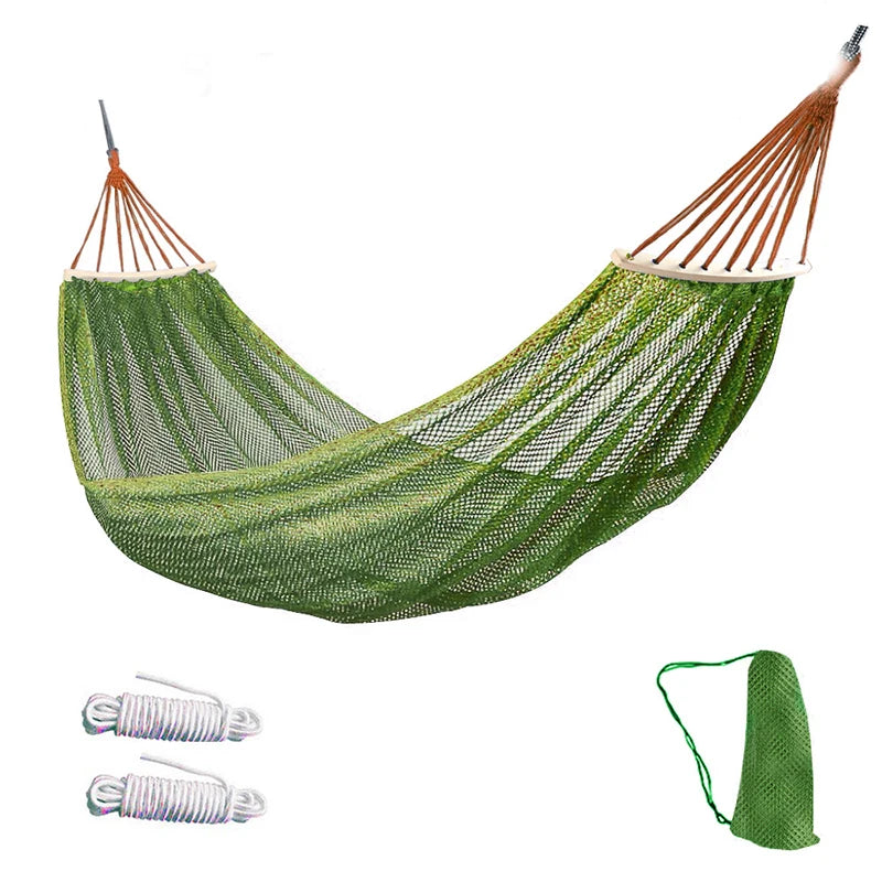 The Hammock Outdoor Ice Wire Mesh Hole Swing and Curved Rod Are Stable Sturdy and Have Good Load-bearing Capacity