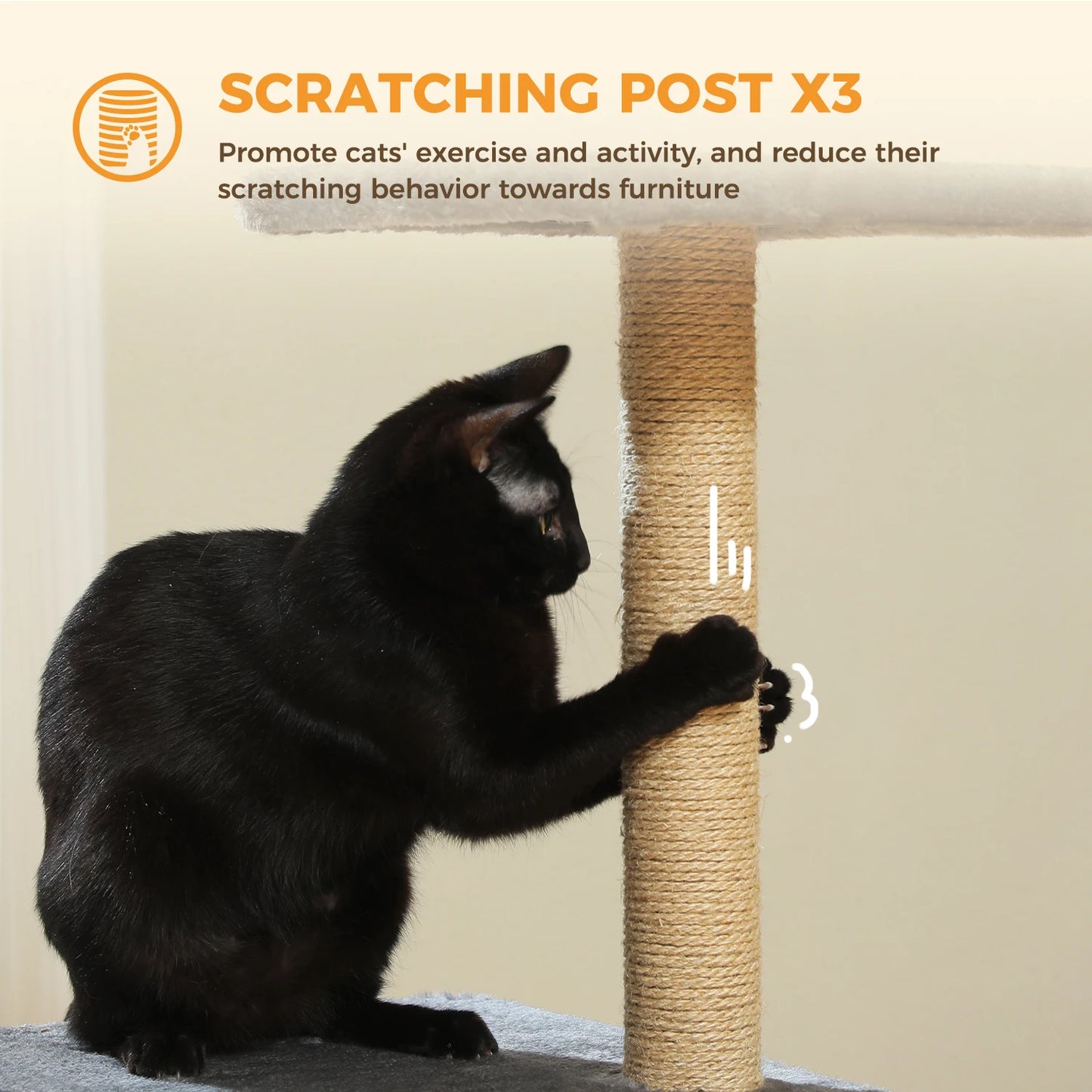 Indoor Cat Tree & Tower with Scratching Posts and Hammock – 2 Styles
