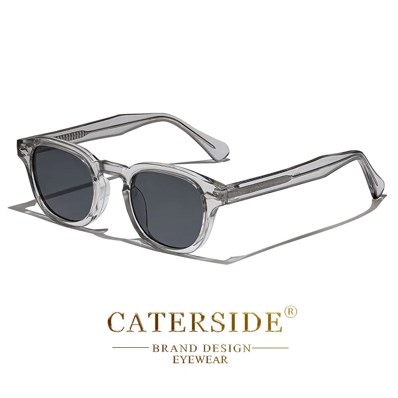CATERSIDE Retro Small Circular Sunglasses Men Punk Propionic Luxury Brand Design Sun Glasses Women Business Party Eyewear UV400