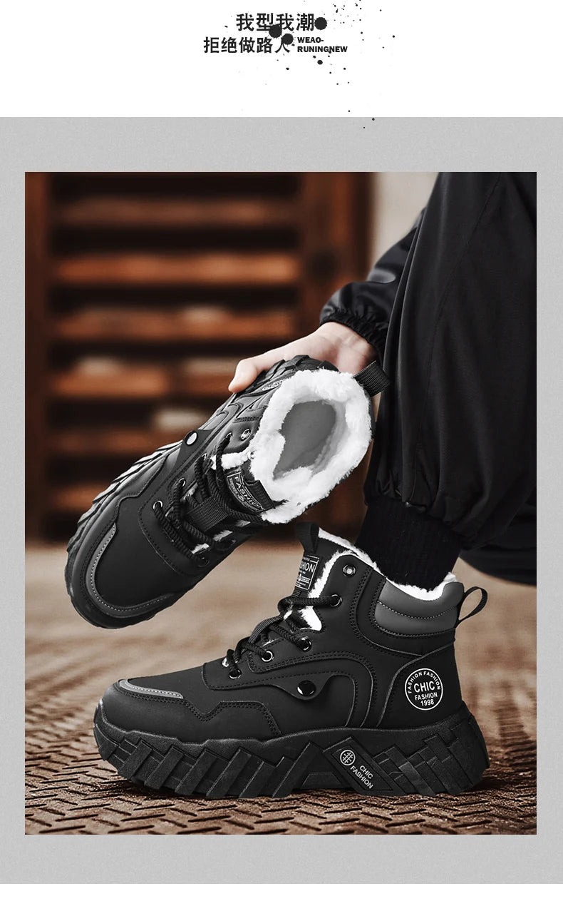 Leather High-Top Outdoor Boots For Men Ankle Hiking