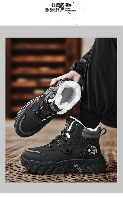 Leather High-Top Outdoor Boots For Men Ankle Hiking