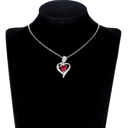 Heart Shaped Pendant Necklace, Hollow Design, Zinc Alloy Jewelry