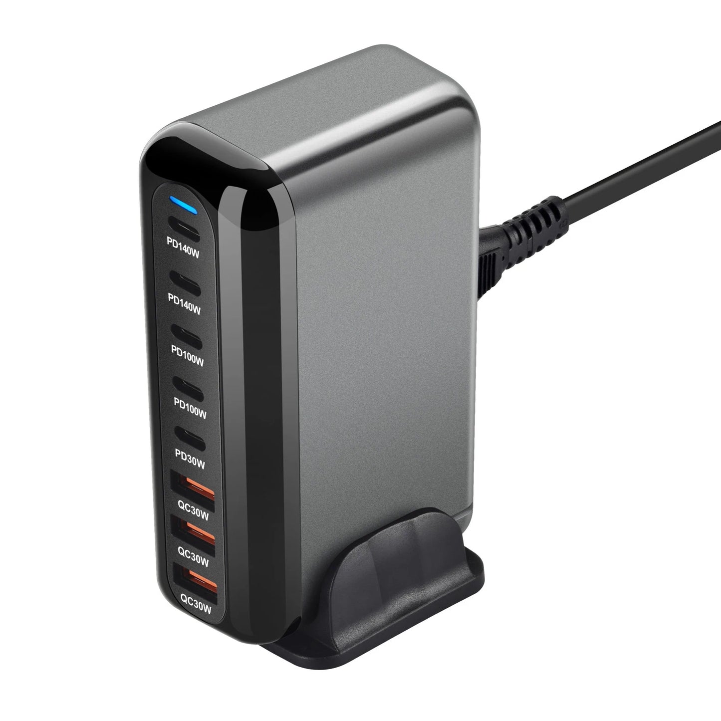 600W Gan Fast Charge 3.0 USB Type C Charger 8-Port 5C3A PD Mobile Tablet Fast Charger for Phone Convenient Carry