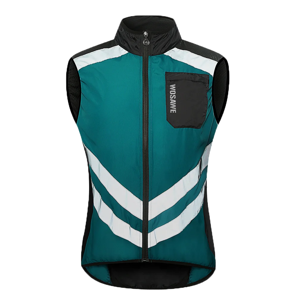 WOSAWE Men’s Cycling Windbreaker Jacket Waterproof Windproof Reflective Bike Coat Lightweight Outdoor Sports Apparel Portable