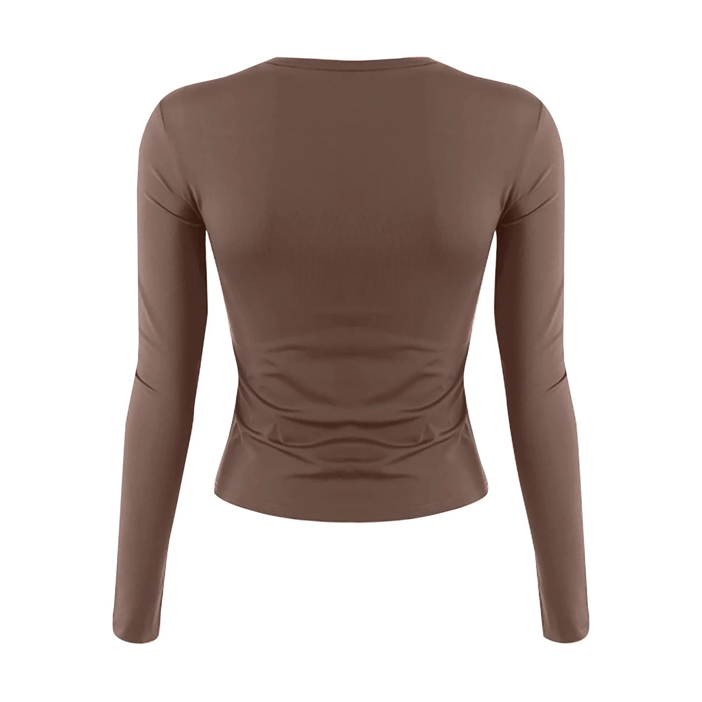 Women’s Cotton O-Neck Long Sleeve Cropped Top