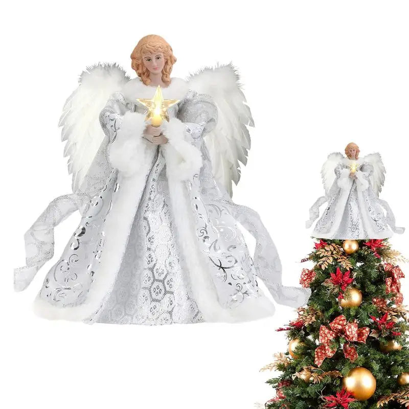 Lovely Angel Treetop Decor – Holiday Statue for Christmas Trees