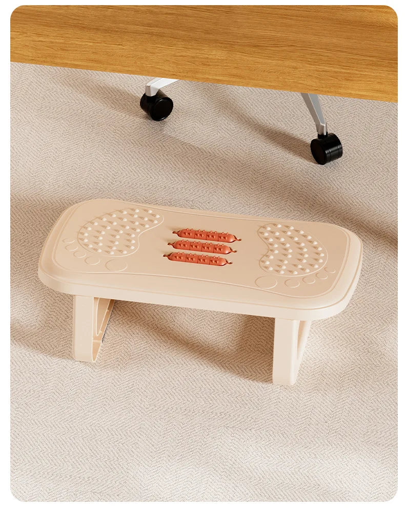 Scalebeard Under Desk Footrest, Ergonomic Foot Stool with Massage Rollers Desk Leg Rest Pain Relief for Home Office Work