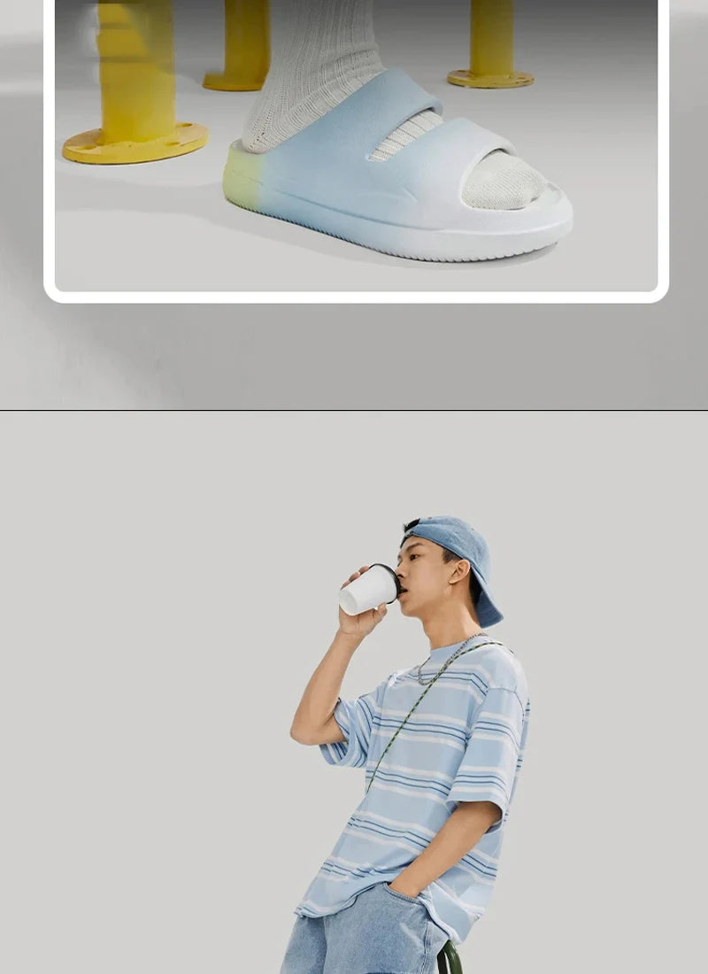 Li-Ning Unisex SOFT CLAP Slippers COMFOAM Rebound Breathable Lightweight LiNing Men Women Stylish Sandals AGAV017