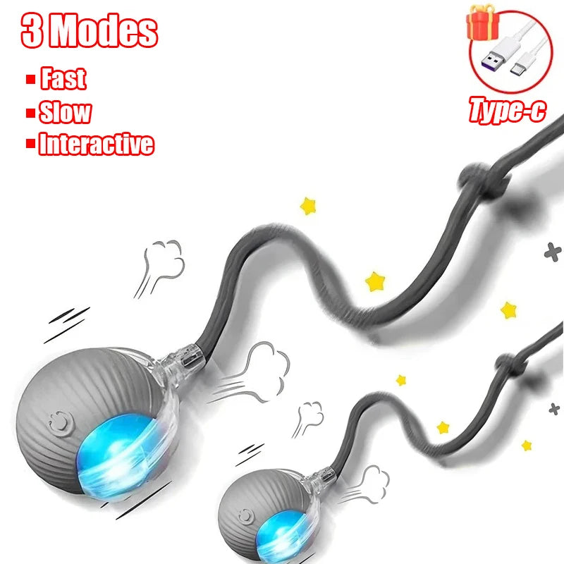 Interactive Smart Rolling Ball Toy for Cats & Dogs, Rechargeable Automatic Pet Play Toy