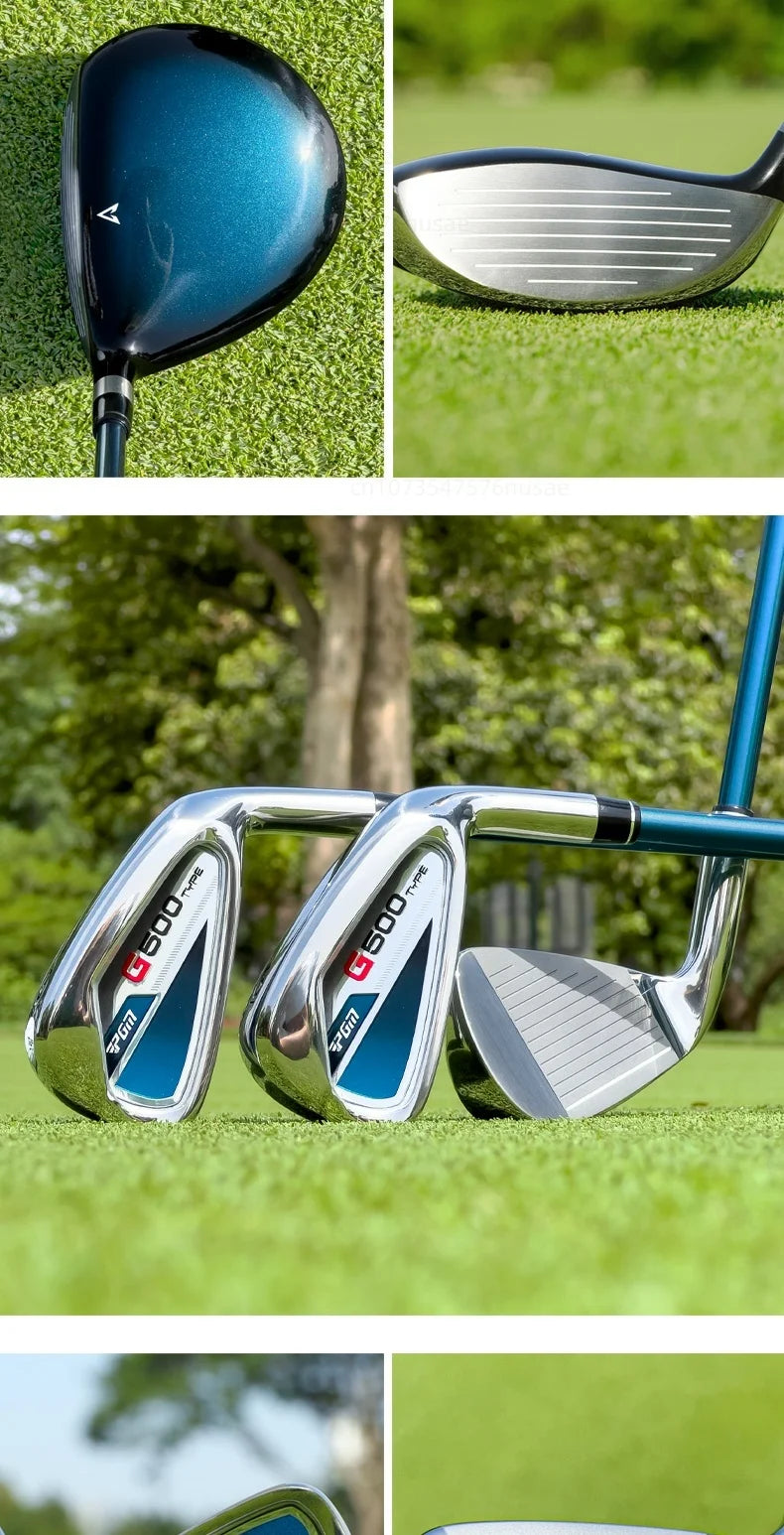 PGM Titanium Alloy No.1 Wood Iron Rod Putter Set Low center of gravity Golf Club Complete Set for Men Beginners MTG075