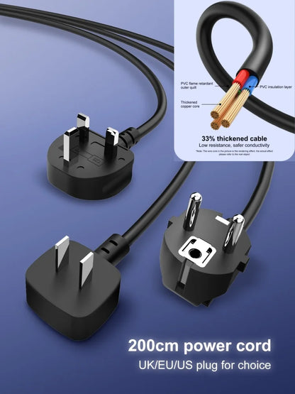 Cube Power Strip 3 Outlets UK US EU Plugs 2m USB Socket Surge Protector