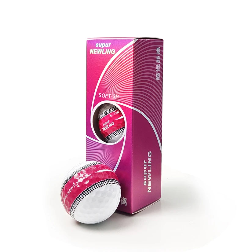 3pcs/box Supur NEWNING Golf Games Ball Super Long Distance Three layer Ball for Professional Competition Game Ball Golfers Gift