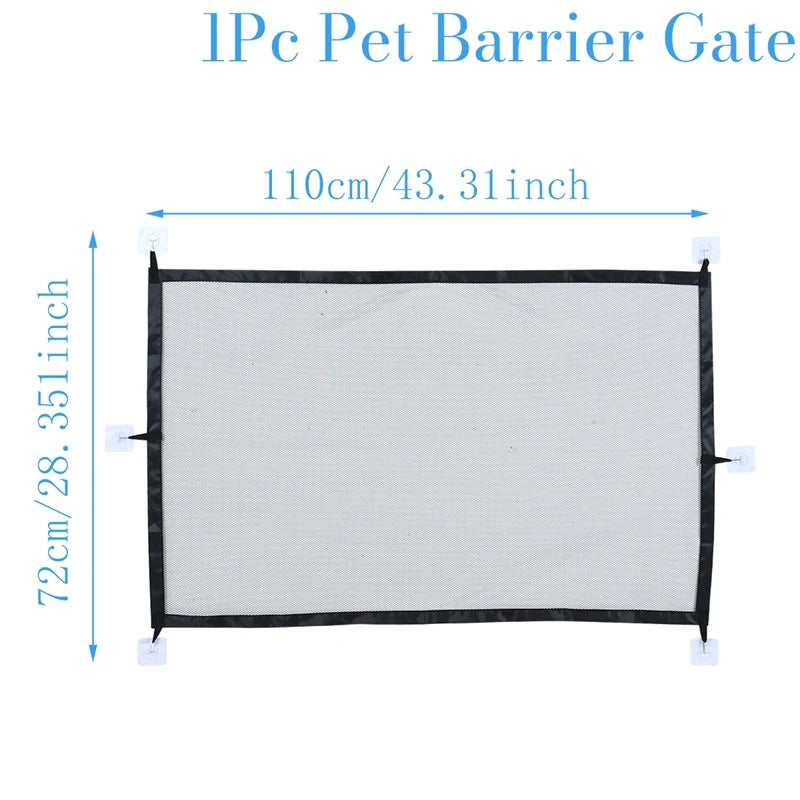 Pet Dog Barrier Fences With 6pcs Hook Pet Isolated Network Stairs Gate New Folding Breathable Mesh Playpen For Dog Safety Fence