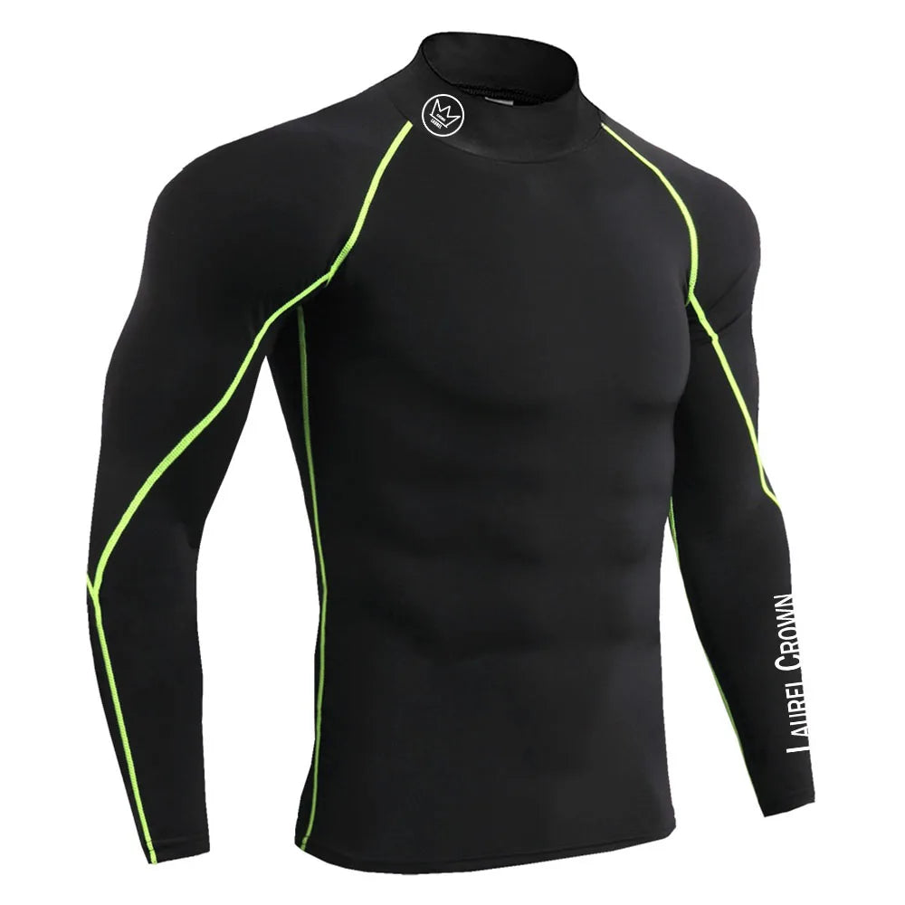 Fitness T-shirt Men Long Sleeve Training Shirts Running Compression Skinny Tops Muscle Workout Clothing