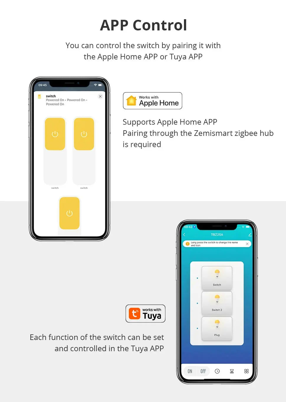 Zemismart Zigbee Smart Brazil Socket 10A 20A Outlets Work with Tuya Smart Life App Alexa Google Home Control
