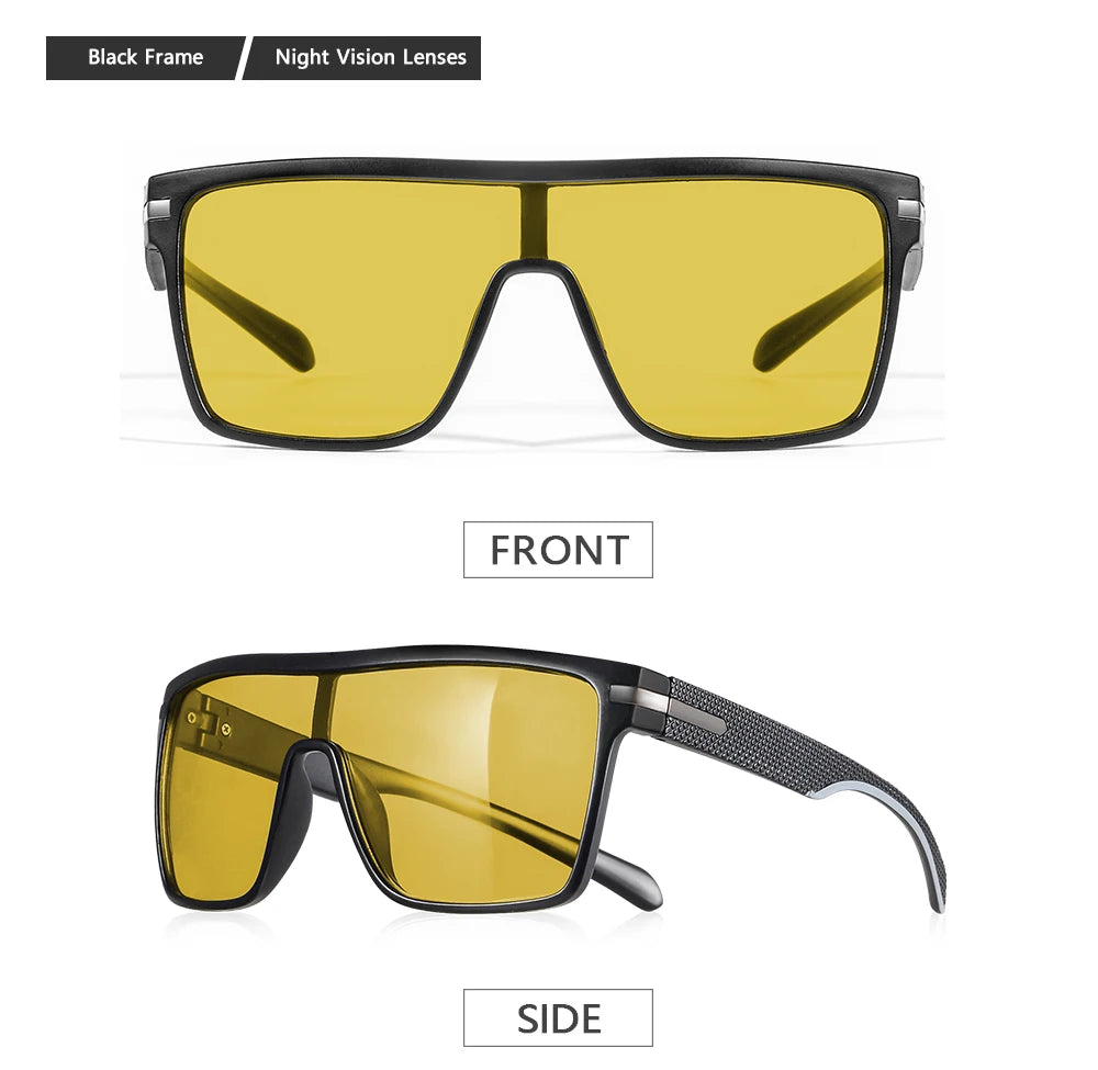 CRIXLAIS Fashion Photochromic Polarized Sunglasses Men Women Oversized Sun Glasses Male Night Vision Driving Goggles UV400