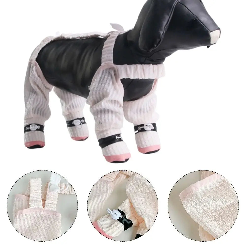 Full Leg Protection Pet Strolling Going Out Pants Adjustable Dust-proof Dog Four-Legged Pants Anti-Slip Dog Jumpsuit Shoes