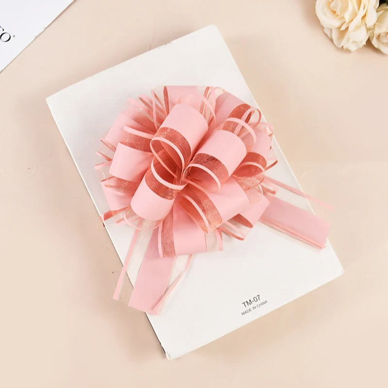 2/4/10Pcs Wedding Car Bow Ribbons Christmas Gift Wrap Packaging Decoration DIY Craft Flowers Birthday Party Supplies Valentines