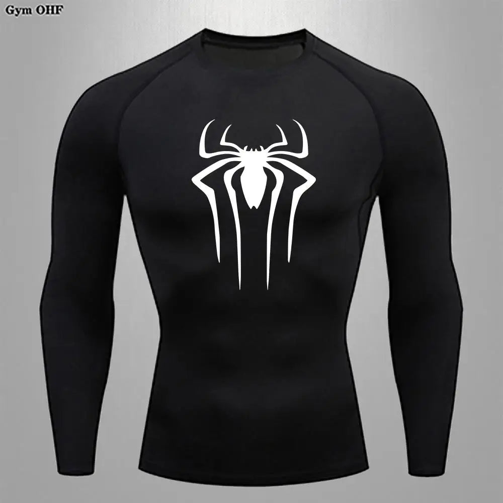 Spider Compression Shirt Mens Rashguard Fitness For Men Gym Sports T-Shirt Running Sweatshirt Outdoor Mountaineering Training