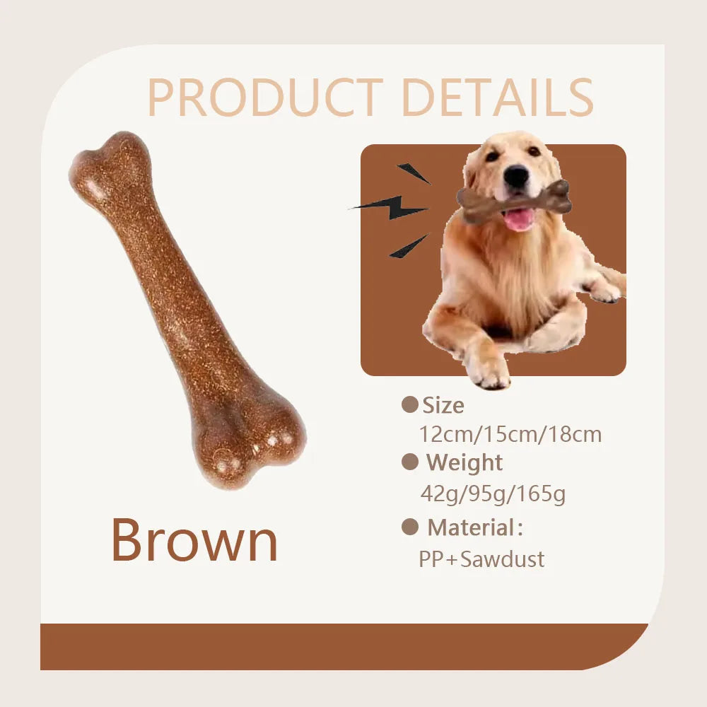 Natural Dog Bone Chew Toy – Non-Toxic, Nearly Indestructible Puppy Toy for Small, Medium & Large Dogs