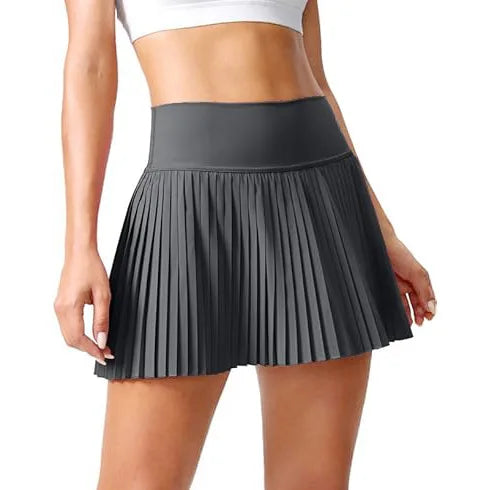 High Waist Women Tennis Pleated Skirt with Inner Lining High Waist Double Layer Design Sport Sexy Fitness Yoga Shorts Dancing