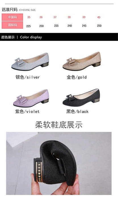 Women Bowknot Flat Shoes Slip-On Casual PU Insole Lined