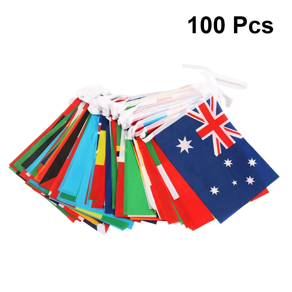 World Flags International Flags 100 Countries Hanging String Flags National Bunting Pennant Banner for Sports School Club