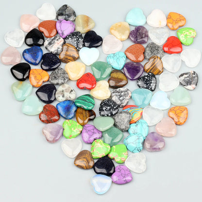 Heart Shape Amethyst Stone Crystals, 20mm, 10 20 30 Pcs Garden Decor
