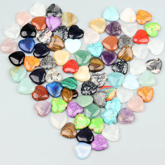 Heart Shape Amethyst Stone Crystals, 20mm, 10 20 30 Pcs Garden Decor