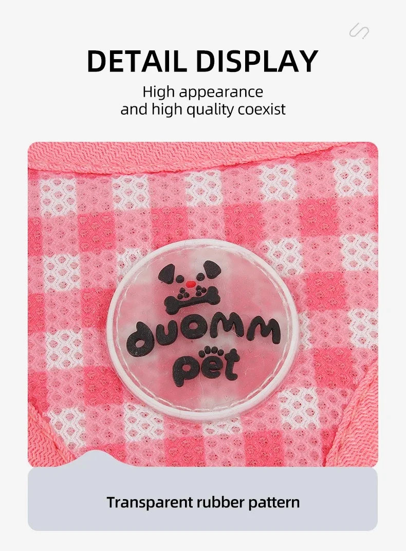 Checkered Pet Harness Kitten Strap Eye Catching Color Puppy Anti Loss Strap Outdoor Breathable Adjustable Reflective Chest Strap