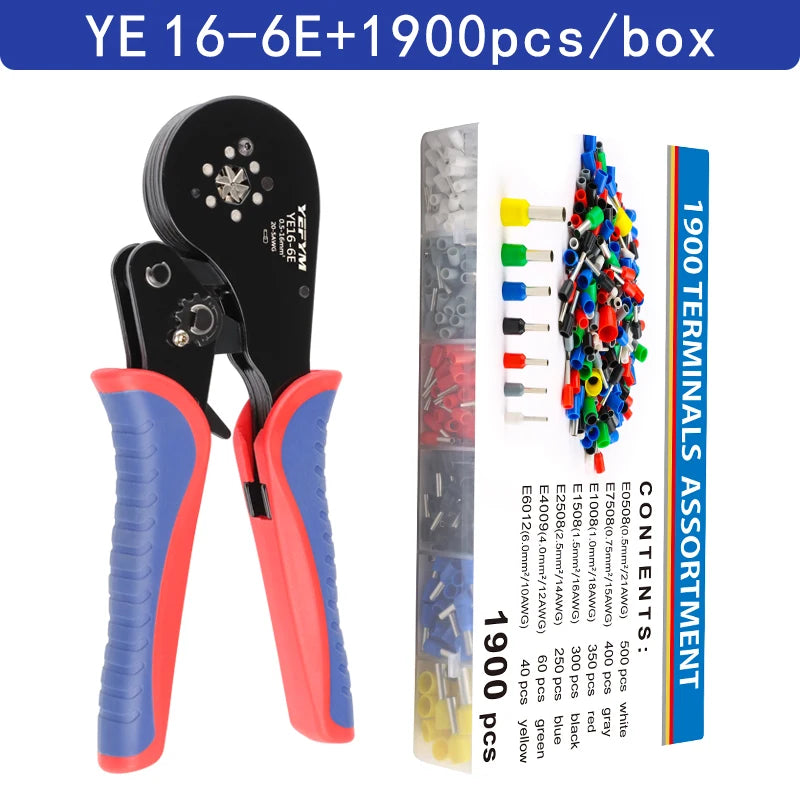 Crimping Pliers Ferrule Sleeves Tubular Terminal Tools HSC8 6-4A/6-6A/16-6E Wire Crimper Household Electrical Sets