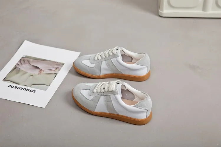 AIYUQI Women's Sneakers 2025 New Genuine Leather Ladies Moral Training Shoes Casual Spring Flat Shoes Women