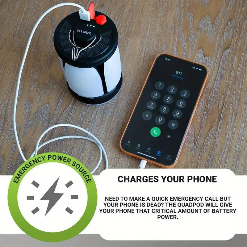 LED Camping Lantern Solar USB Rechargeable Emergency Outdoor Portable Lantern