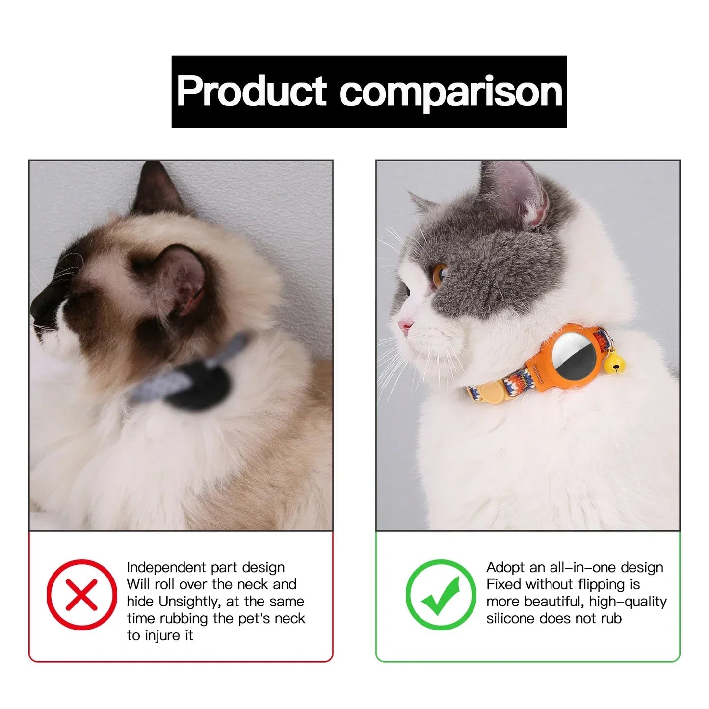 Pink Nylon Cat Collar With Bell For Tracking Device