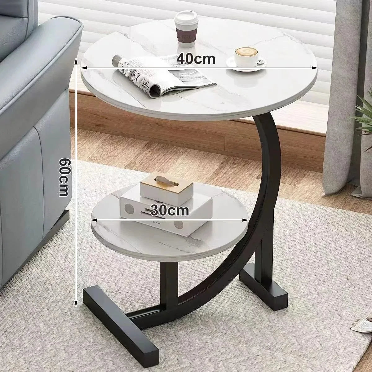 Designer Luxury Coffee Tables Gold Breakfast Minimalist Round Side Table Lounge Space Saving Mesa Auxiliar Living Room Furniture