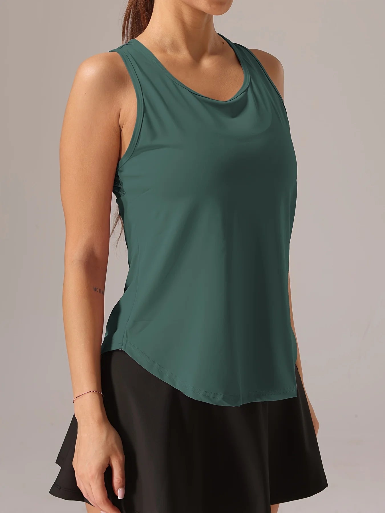 Women's Sleeveless Athletic Tank Top - Mesh Back & Crisscross Design