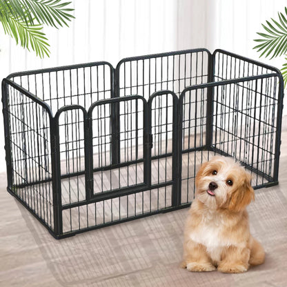 6 Panel Folding Dog Fence Playpen Heavy Duty Stainless Steel