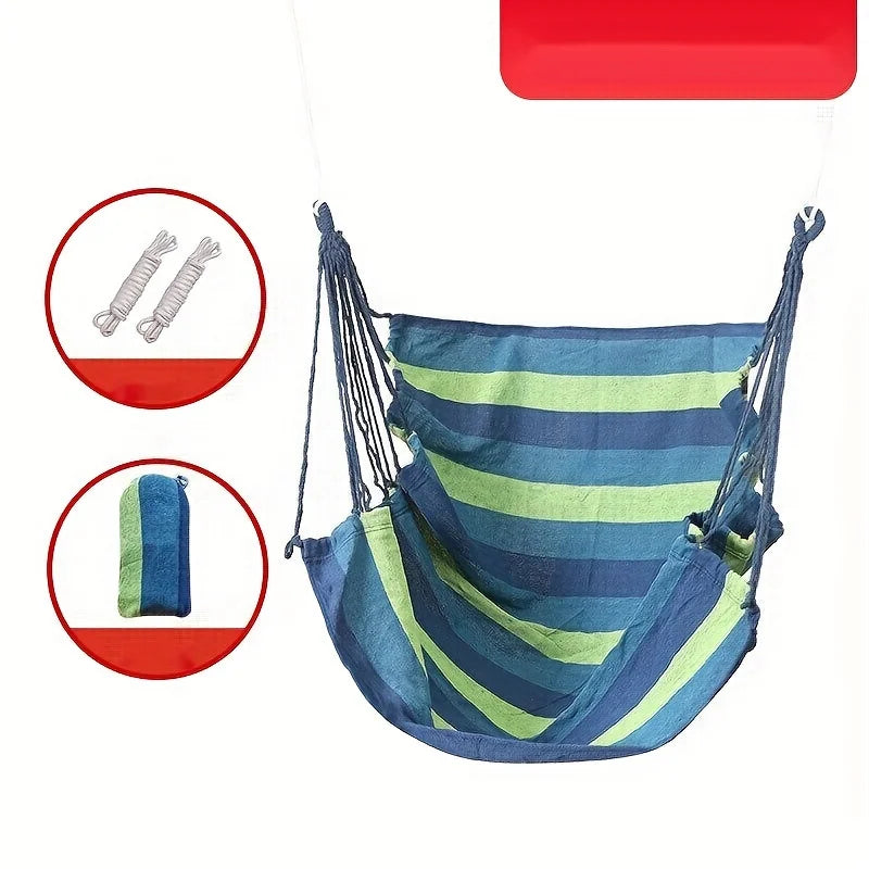 Portable Outdoor Camping Hammock Chair , Sturdy Cotton Fabric Swing Chair for Home, Bedroom,Durable Hanging Swing Seat